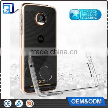 Amazon Hot Sale Anti Scratch Ultra Thin Soft TPU Transparent Acrylic Combo Case Back Cover For Moto Z Force Clear Case photo-3