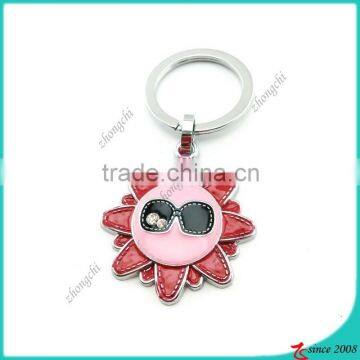 zinc alloy metal enamel sun key chain (KC)