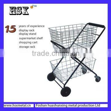 wire mesh double basket shopping cart HSX-25