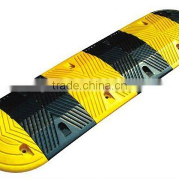 Speed hump with rubber material