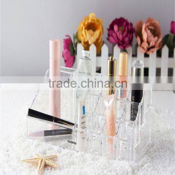 Custom design elegant clear acrylic makeup brush holder