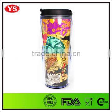 12oz 350ml food grade double wall plastic insert coffee tumbler