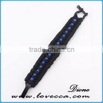 Black Survival Metal Alloy Buckle Paracord Bracelet With Logo photo-4