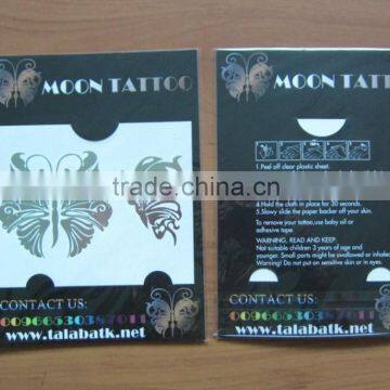 tatoos package copated paper off-set printed backer card