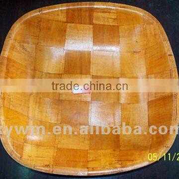 woven wooden plate and bowl