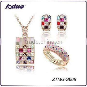 Luxury Colorful Crystal Rhinestone Queen Jewelry Set