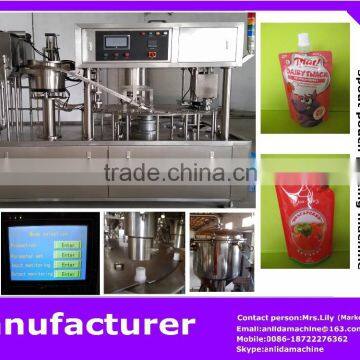 STAND-UP POUCH CONTINUOUS FILLING AND CAPPING MACHINE