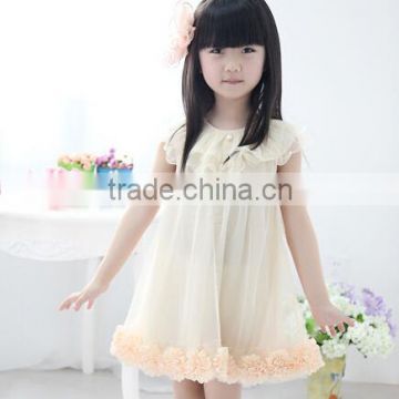 Lovely korea style chiffon dress, lantern dress, beige dress for girl