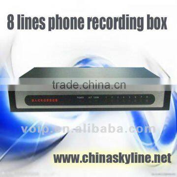 TYH636 / 8 lines phone voice recorder box/ call recorder,8G memory card