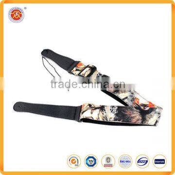 Wholesale Custom unique design leather part guitar strap with leather ends