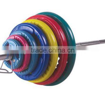 Olympic Weight Lifting Bar Bumper Plates Colored Kettlebells Crossfit Barbell