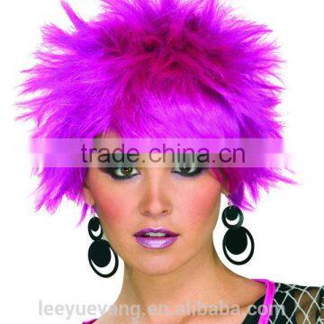 High quality synthetic cheap pixie purple party wigs