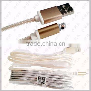 Metal Nylon Woven USB Cable With Blister for I6 Phone Cable OD 3.5mm photo-3