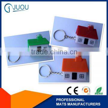pvc plastic house shaped keychain