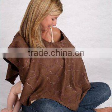 100% cotton plain embroided pashmina woven 4-in-1 Nursing Shawl