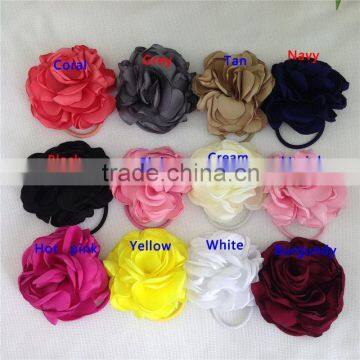 4inch High Quality Hair Flowers With Elastic Hairband for Pony Tail Holder Kids Hairband Children Headwear Baby Accessories photo-3