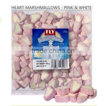 Pink and white marshmallow hearts bulk packing marshmallow candy