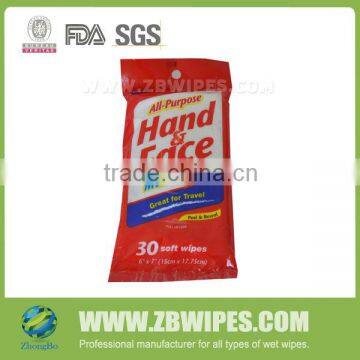 30CT Travel Wet Wipes for Hand and Face Cleaning