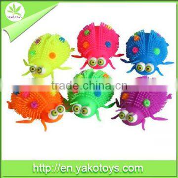 Colourful 5" 12-PK lady bug,big eye puffer ball,have ICTI