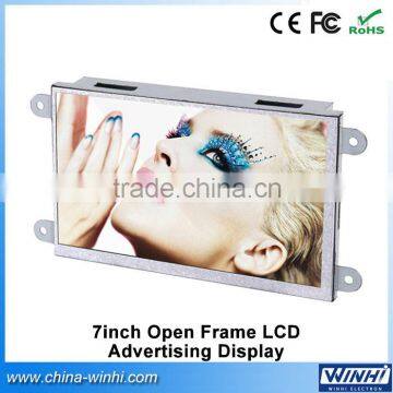 Metal shell memory card open frame lcd display advertising monitor screen battery powered digital displays 7 inch lcd panel