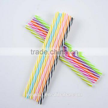 Striped straight drinking straw