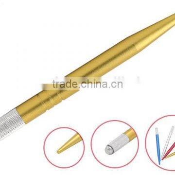 Golden Permanent Makeup Tools Cosmetic 3D Eyebrows Microblading Pen