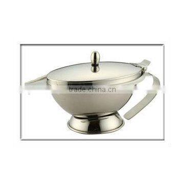 12 Oz mirror polishing stainless steel gravy boat with lid