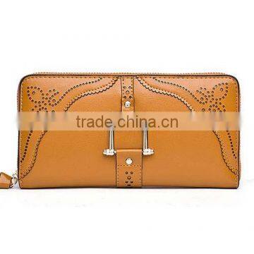 Women Lady New Designer Oil Wax Free Leather Wallet (BCN014)