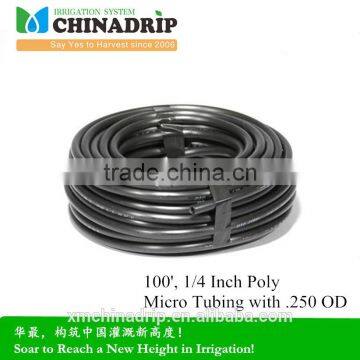 Chinadrip 1/4 Inch Poly Micro Tubing with .250 OD soaker hose pipe