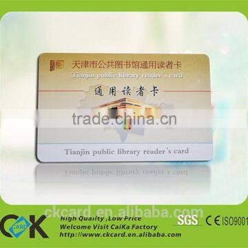 Customize plastic printing CR80 PVC borrowing card for library