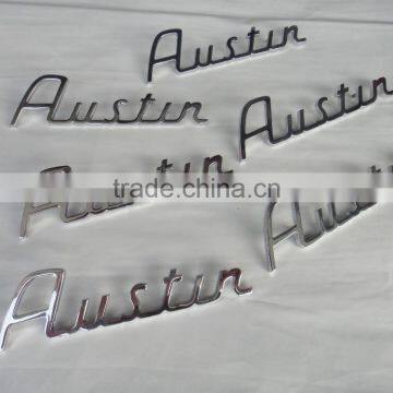 Die casting zinc-aluminium alloy word mark with chrome plating