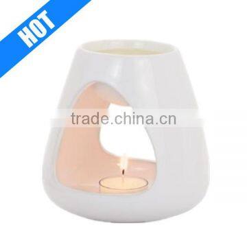 customized white color glazed ceramic candles and oil burners