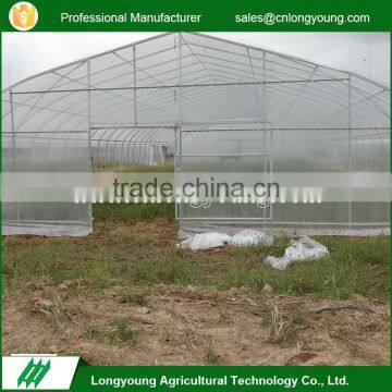 Factory custom plastic film manual roll up tunnel greenhouse