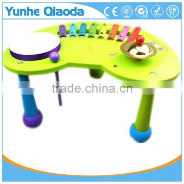 wooden musical percussion instruments blue half-round table xylophone drum symbol Noisy /educational wooden toy/