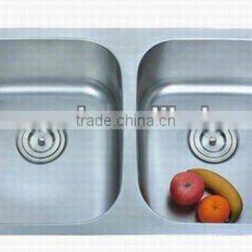 cUPC 304 stainless steel double bowl kitchen sink (8247)