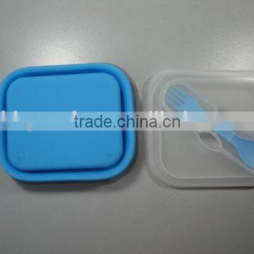 2015 Wholsale 2 Compartment Silicone Collapsible Lunch Box,silicone Lunch Container photo-3