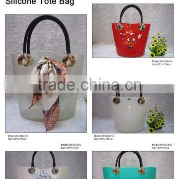 Hot Sell Beach Bag Tote With Zipper Closure, Red Silicone photo-2