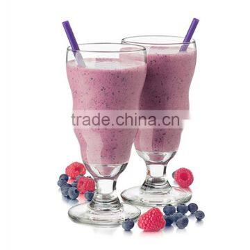 High quality wave shaped clear glass juice cups