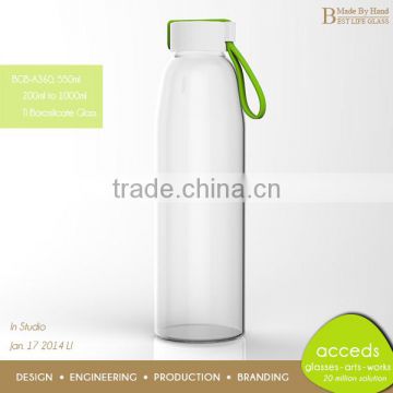 Customized Handmade Clear Glass Juice Bottle with Screw Cap