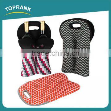 Custom wholesale 1.5l bottle wine cooler bags, tote foldable insulated neoprene wine cooler bag