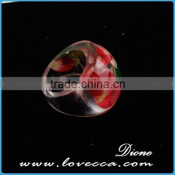 2017 Latest Design Clear Customized Jewelry Pressed Real Dried Flower Resin Ring photo-6