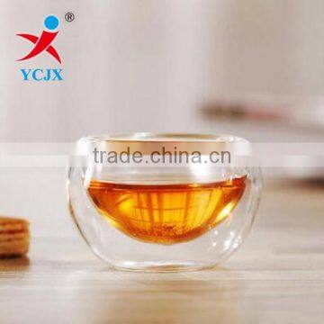 Hand Made 50ml Small Size Double Wall Glass Tea Cups