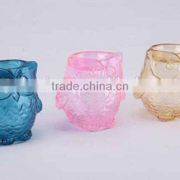 Home decor/Owl shaped glass candle holder