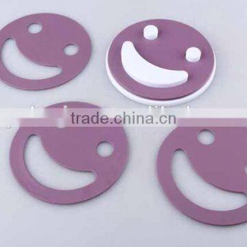 5pc Round Emoji Heat Insulation Pad Hollowing Plastic Pot Holder photo-3