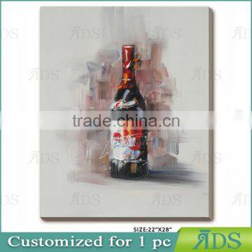Handmade Wine Bottle Abstract Oil Painting photo-3