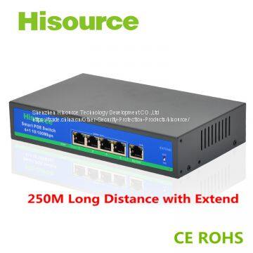 Hisource 4+1 Built-in 250m Long Distance POE Switch for Mikrotik/UBNT Wifi AP CPE Router photo-3