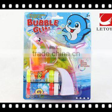 wholesale plastic LED light transparent bubble gun with 1 bottle bubble water