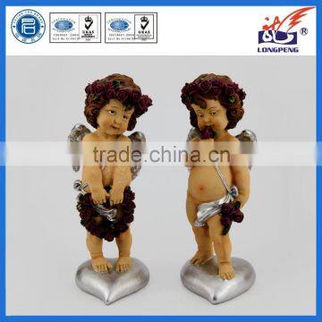 Italian Standing Poly Angel Cherub Statue Indoor Outdoor Garden Decor Resin