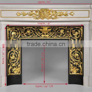 2017 Home Decor Luxury Marble and Gilded Brass Fireplace photo-4