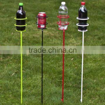 Outdoor Beach Sand Lawn Beverage Cans Stakes Holder 4PCS Different Colors Per Set photo-2